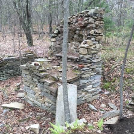 The remains of the chimney.